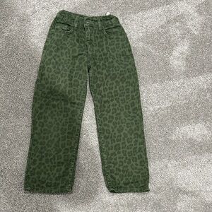 Zara Kids Green Leopard Jeans